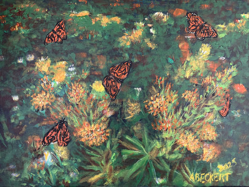 Monarch butterflies and wildflowers