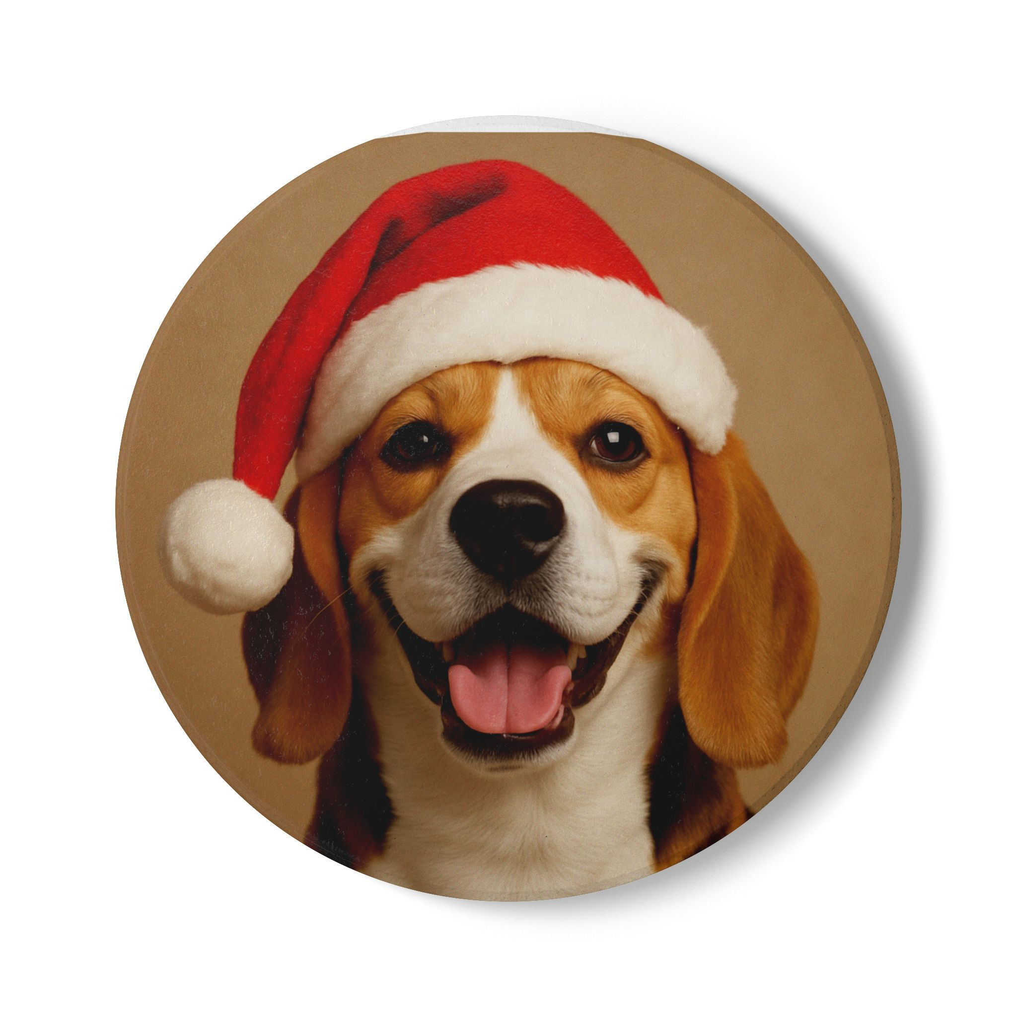 Christmas Beagle Ceramic Coaster, Dog Lover Gift, Unique Gift for Animal Lovers