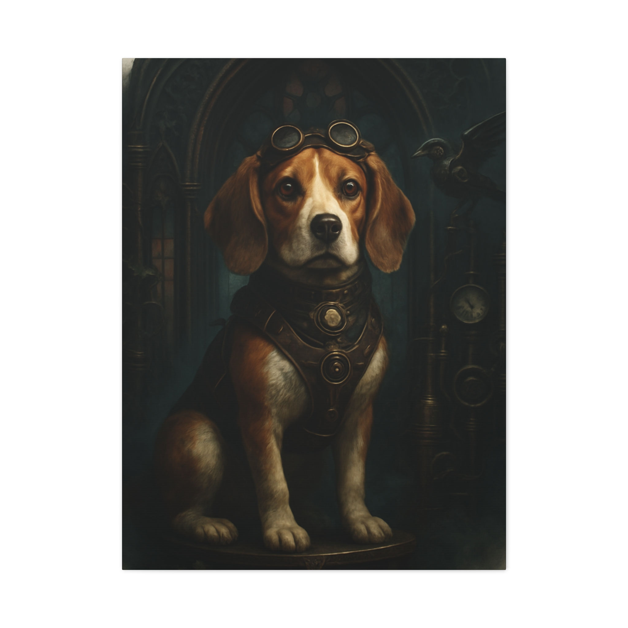 Vintage Dog Portrait Canvas Art, Pet Lovers Gift