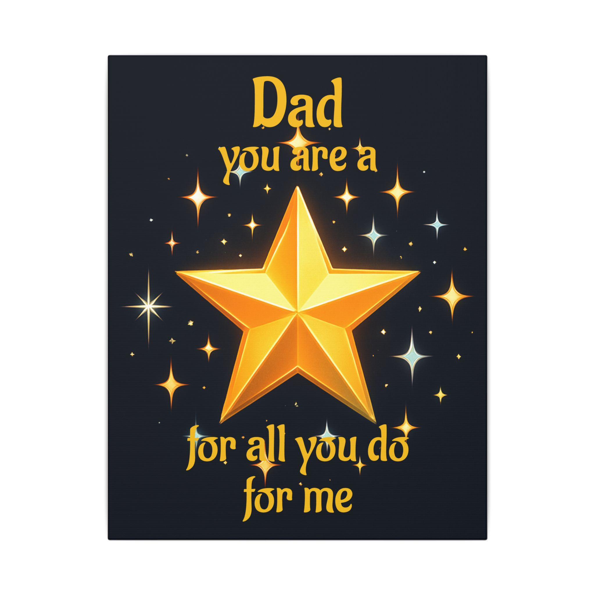 Star-Themed Canvas Print for Dad/Mum - "You Are a Star" Tribute