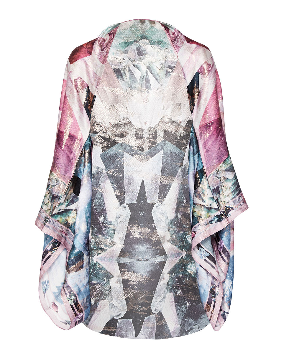 Ted Baker Amilot Mirrored Minerals Silk Cape Scarf, Grey