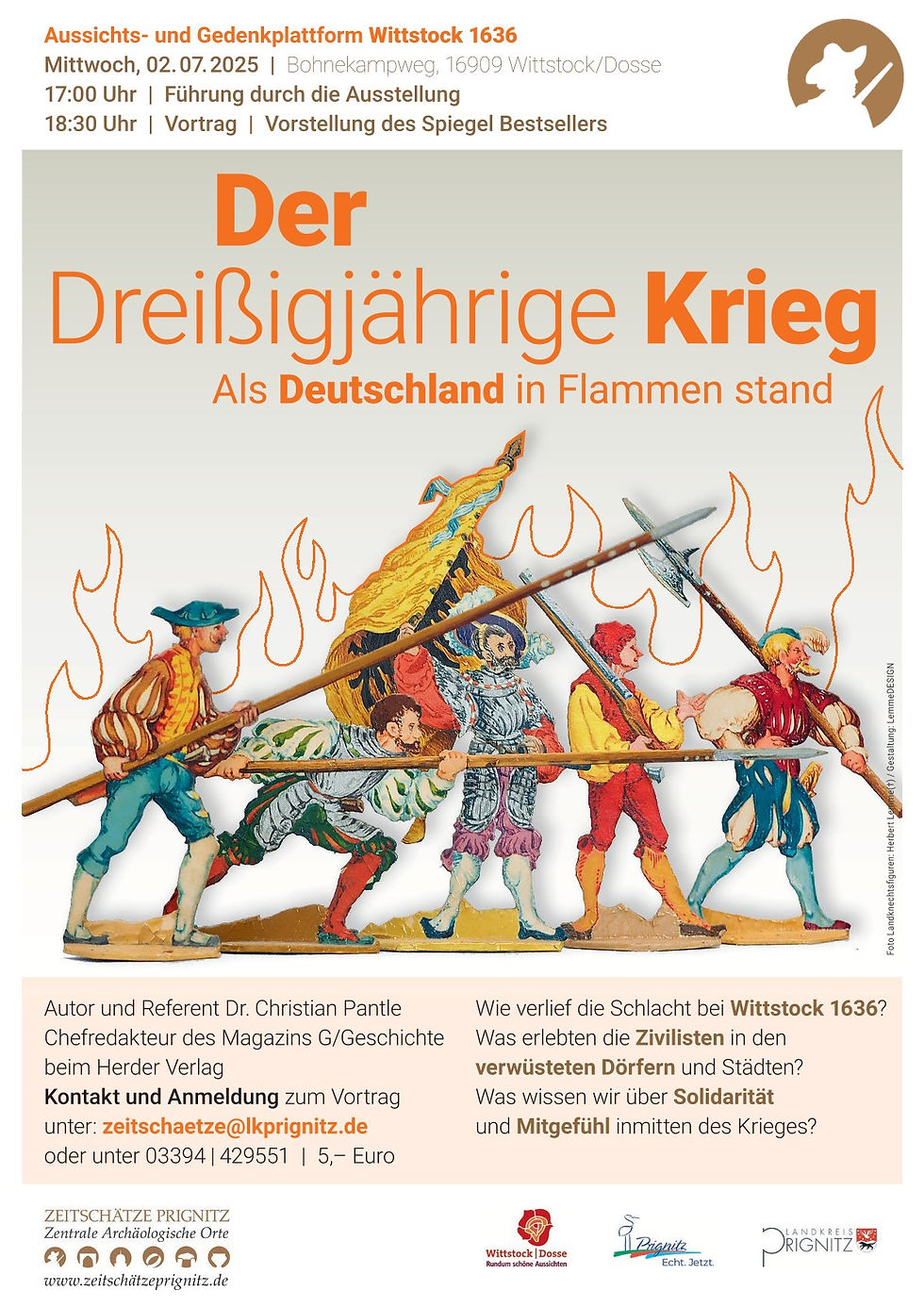 Veranstaltungsposter Vortrag und Buchvorstellung zum Spiegel-Bestseller „Als Deutschland in Flammen stand“ von und mit Dr. Christian Pantle