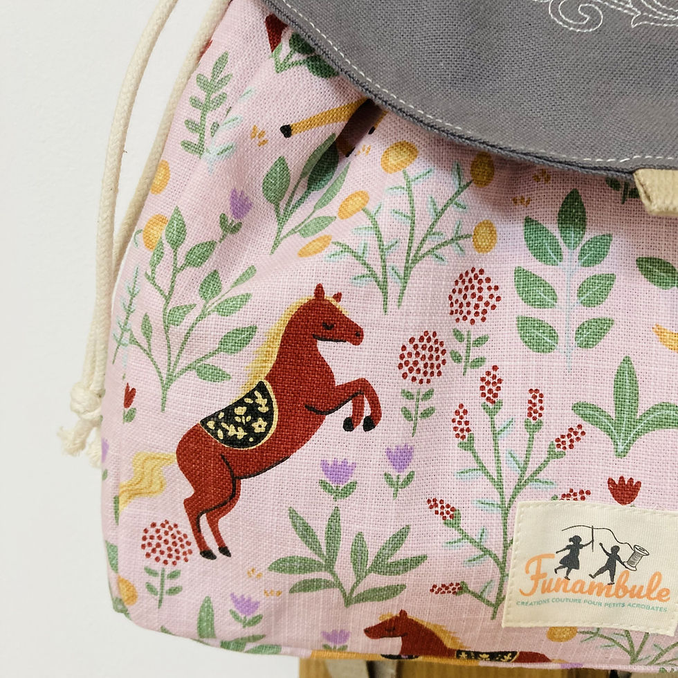Miniature : Sac à dos enfant "Mon beau poney" / gris