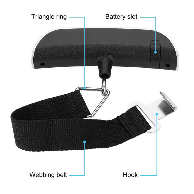 Thumbnail: Portable Scale Digital LCD Display 110lb/50kg Electronic Luggage Hanging Suitcas