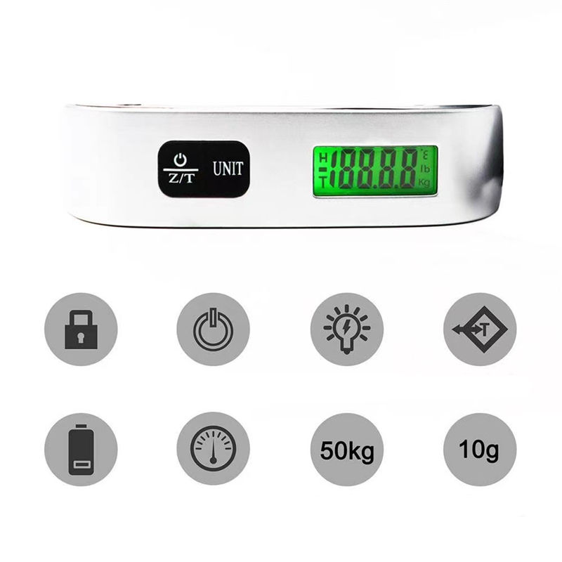 Thumbnail: Portable Scale Digital LCD Display 110lb/50kg Electronic Luggage Hanging Suitcas