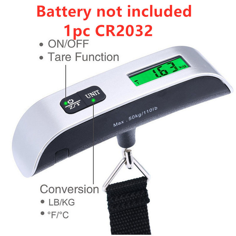Thumbnail: Portable Scale Digital LCD Display 110lb/50kg Electronic Luggage Hanging Suitcas