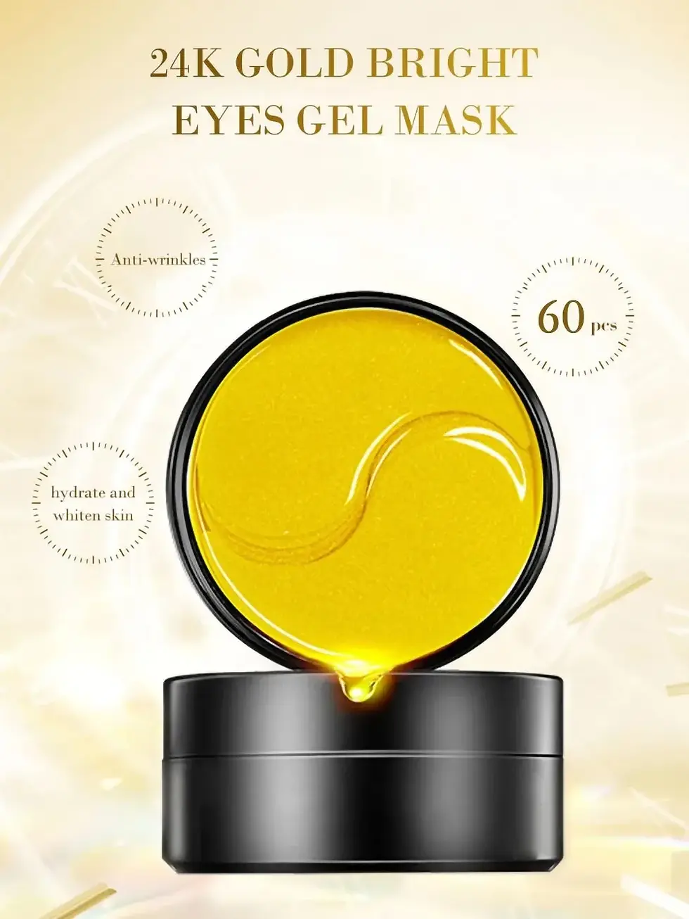 Thumbnail: 60pcs Golden Moisturizing Eye Mask Relieve Eye Fatigue Nourish Eye Area Collagen