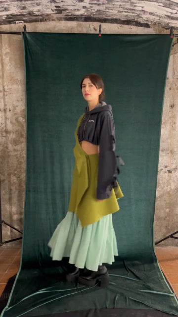 Thumbnail: Draping wool dress