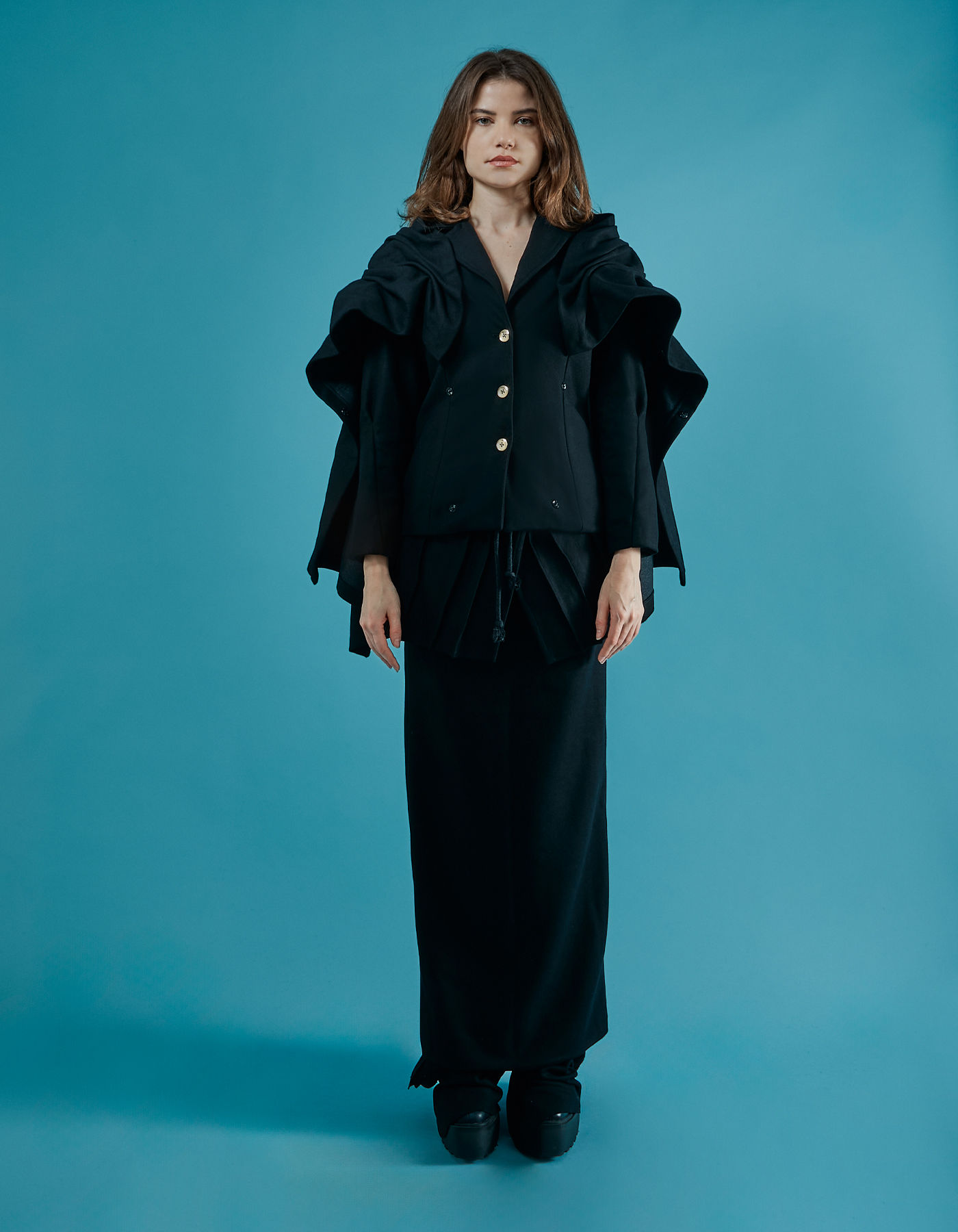 Single breasted convertible jacket
