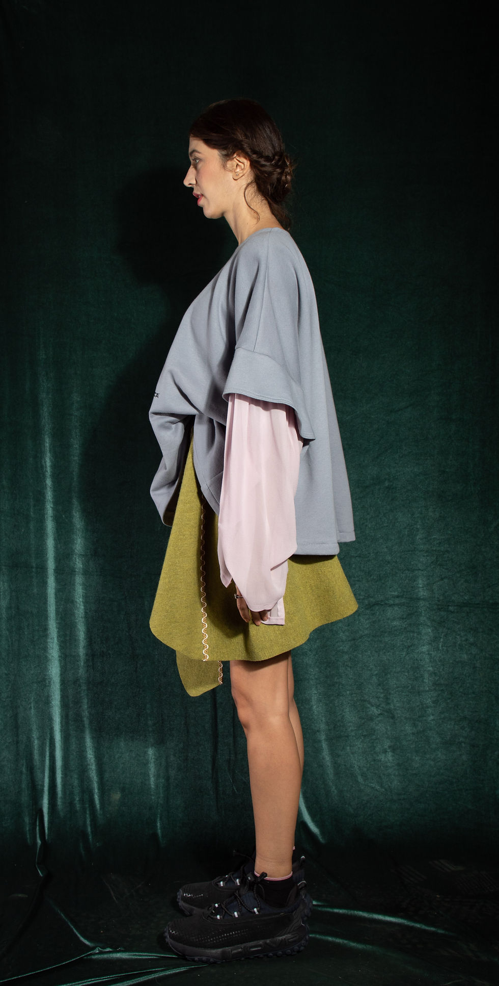 Thumbnail: Wool asymmetric draping skirt