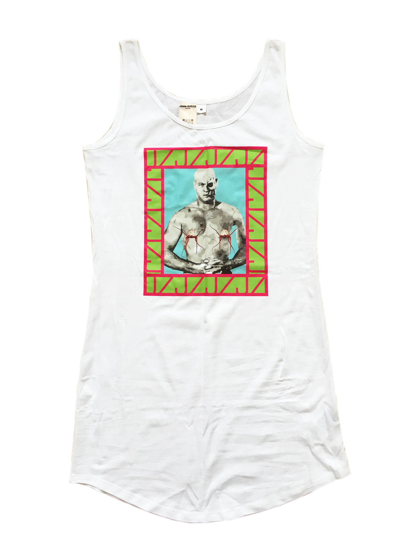 Printed curved vest dress