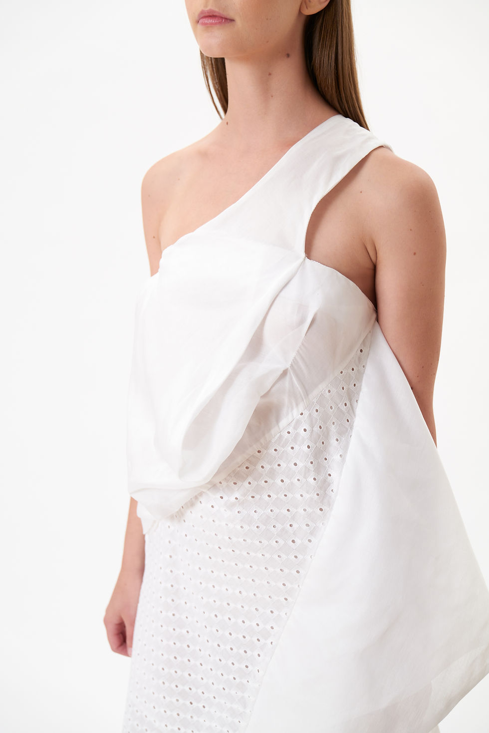 Thumbnail: Brutalist asymmetrical splicing lace evening dress