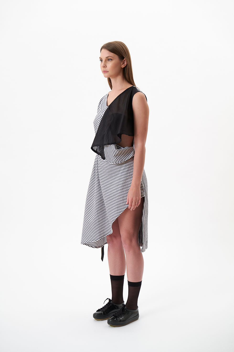 Thumbnail: Asymmetric cotton stripe dress