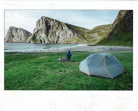 Unser Zelt auf dem Kvalvika Beach