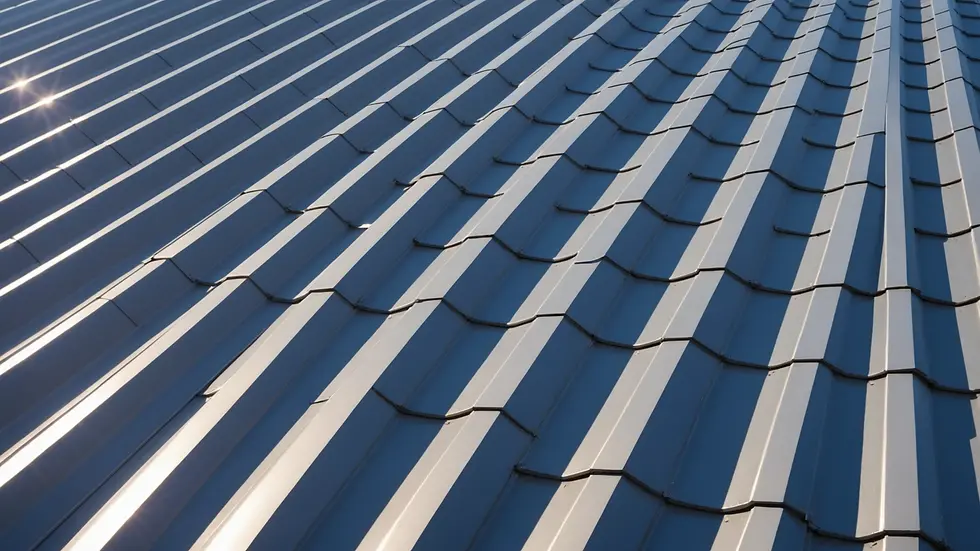 Close-up of a newly installed metal roof