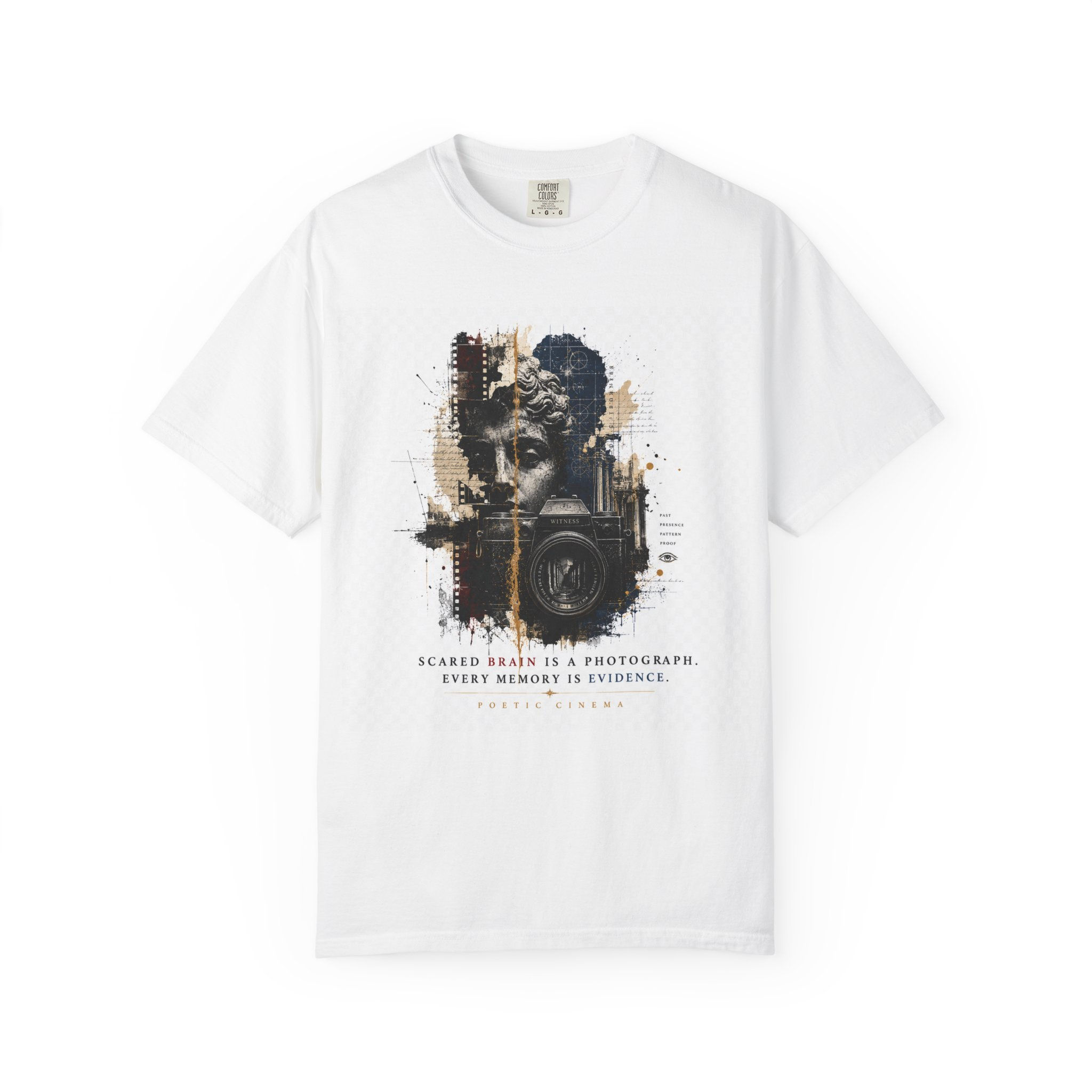 Vintage Film Camera Portrait T-Shirt "Scarred Brain