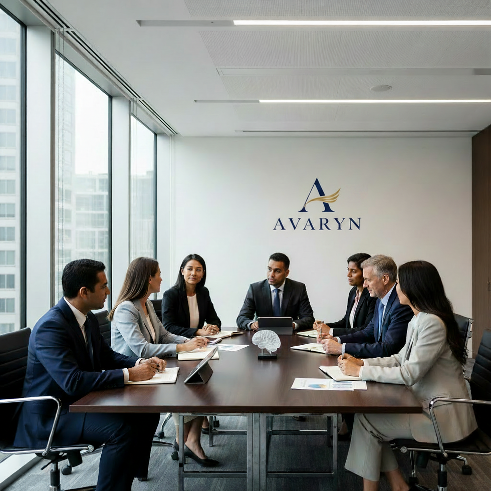 Healthcare executives in a strategic collaboration meeting