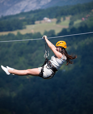 Woman on Zip Line