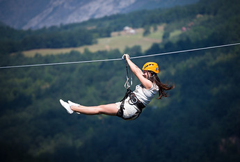 Woman on Zip Line