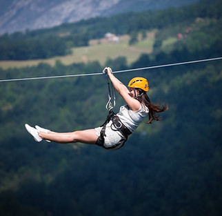Woman on Zip Line