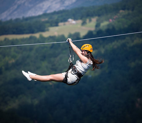 Woman on Zip Line