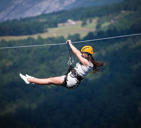Woman on Zip Line