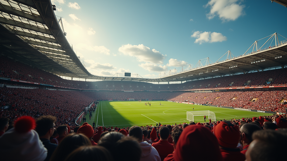 Eye-level view of a sports stadium filled with enthusiastic fans