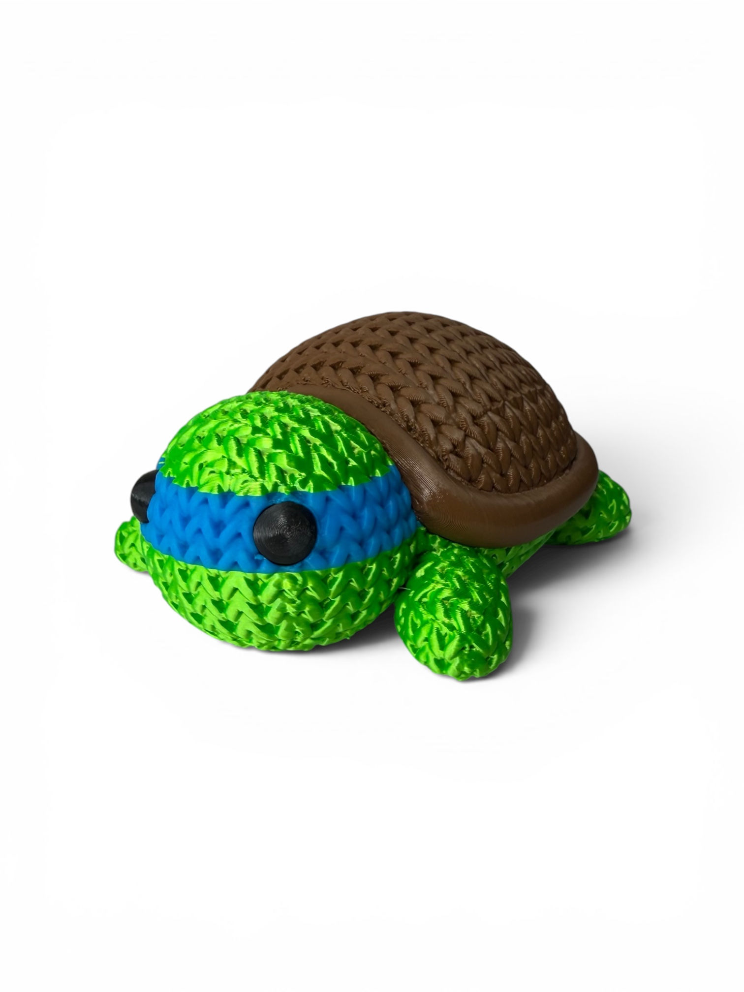 Blue knitted-style 3D Printed Ninja turtle