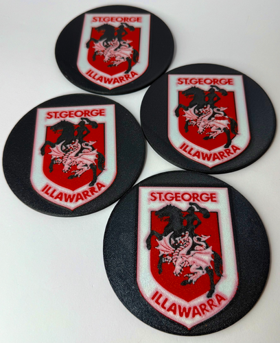 NRL Dragons 3D Printed Coaster | Nightqueen3d