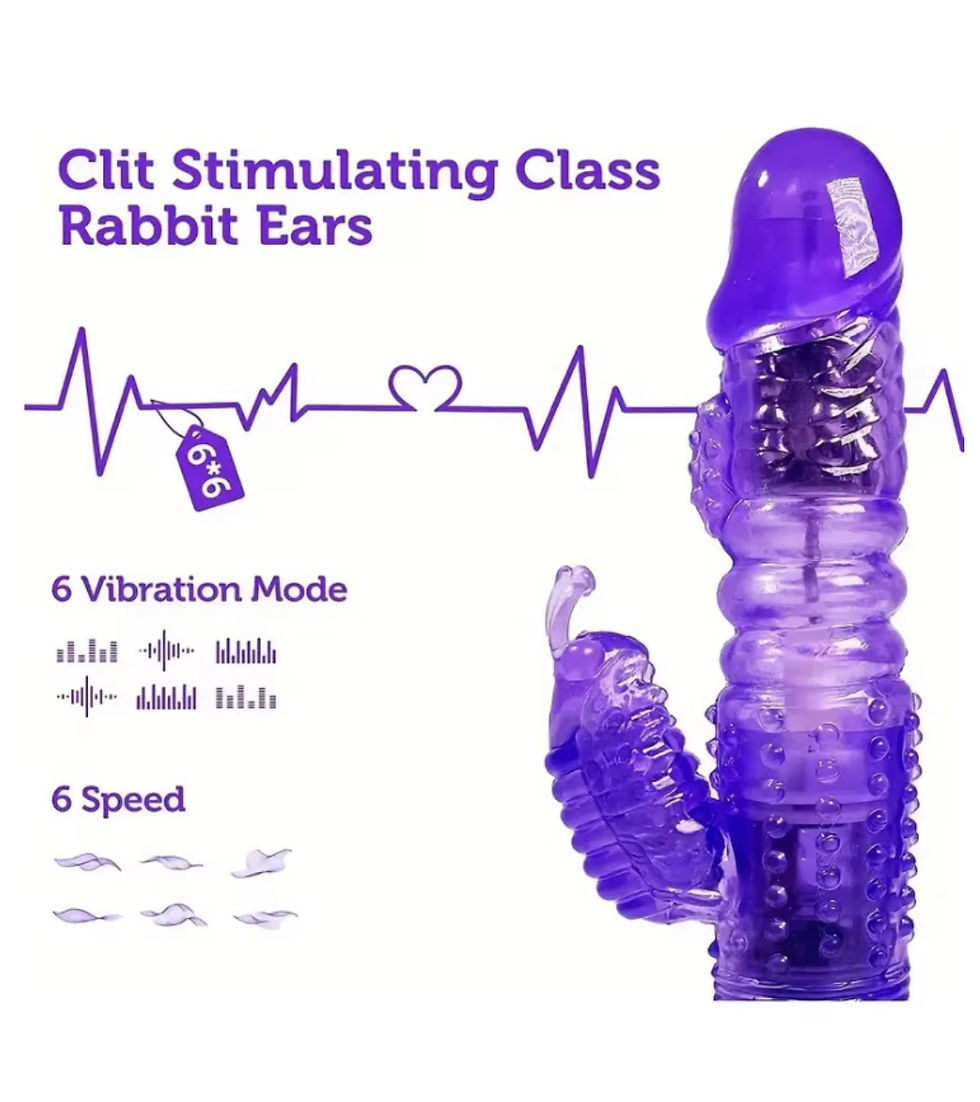 Μικρογραφία: Rabbit Δονητής ΜΩΒ thrusting με 5 ταχύτητες και κουνελάκι για κλειτορίδα – 25cm