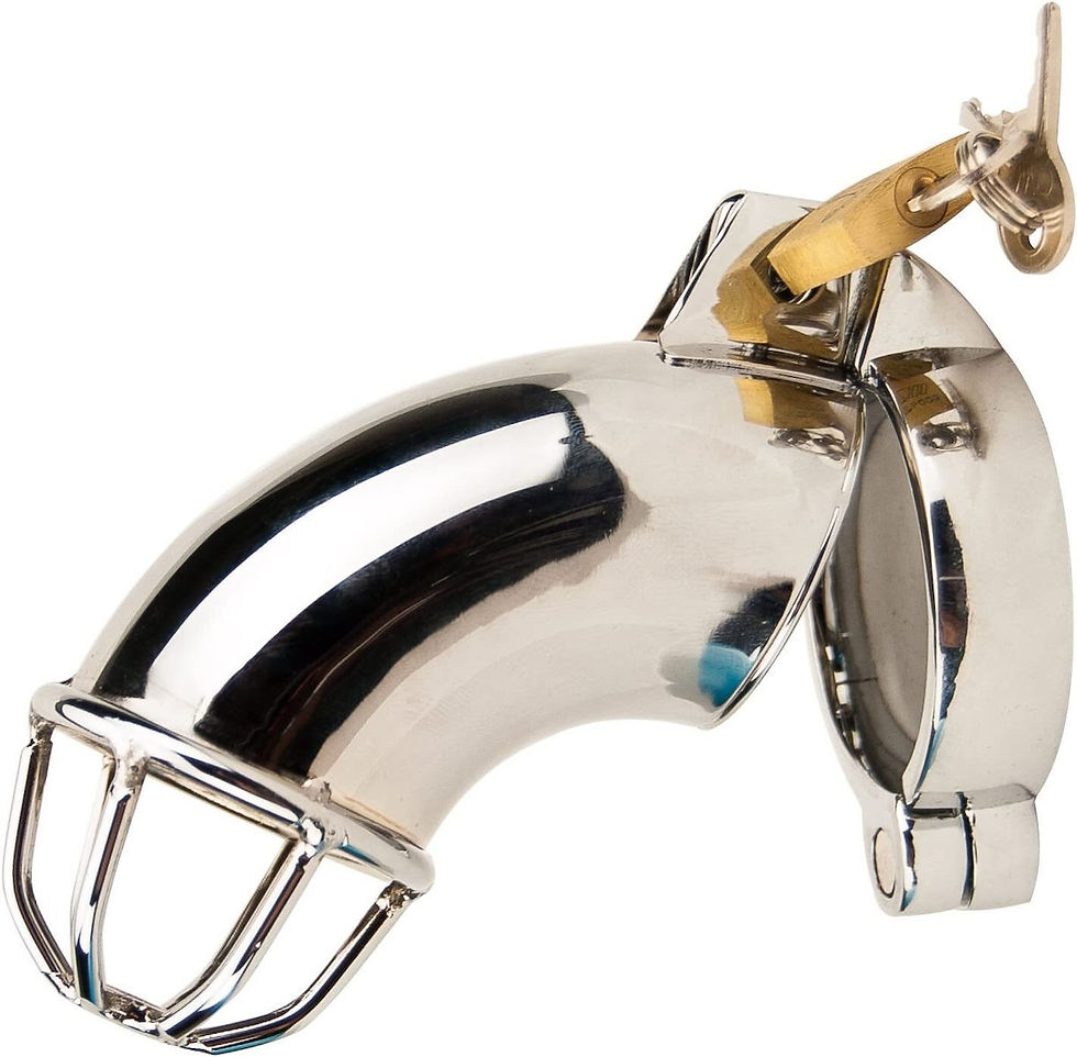 Μικρογραφία: Μεταλλικό Κλουβί Πέους με Κλειδαριά "Chastity Cage"(10cm/4,5cm) -Ασημί