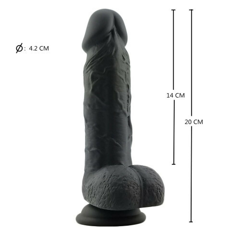 Μικρογραφία: Dildo από υγρή ιατρική σιλικόνη με βεντούζα 20cm/4,2cm