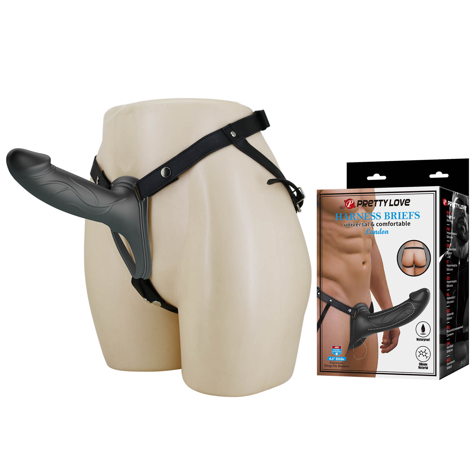 Ζώνη Strap-On με κούφιο dildo - Μαύρο