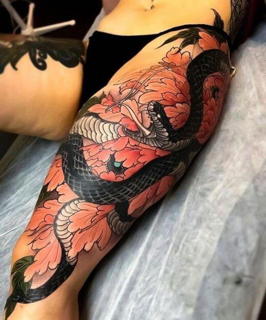 japanese snakes tattoos
