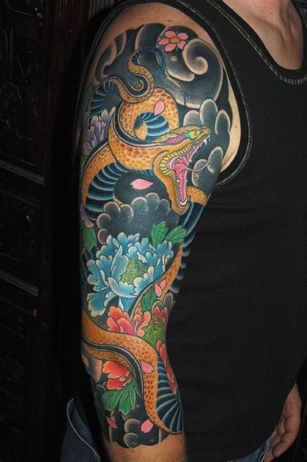 japanese snakes tattoos