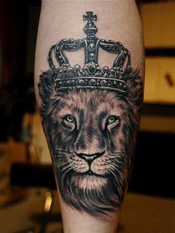 lion with crown tattoo