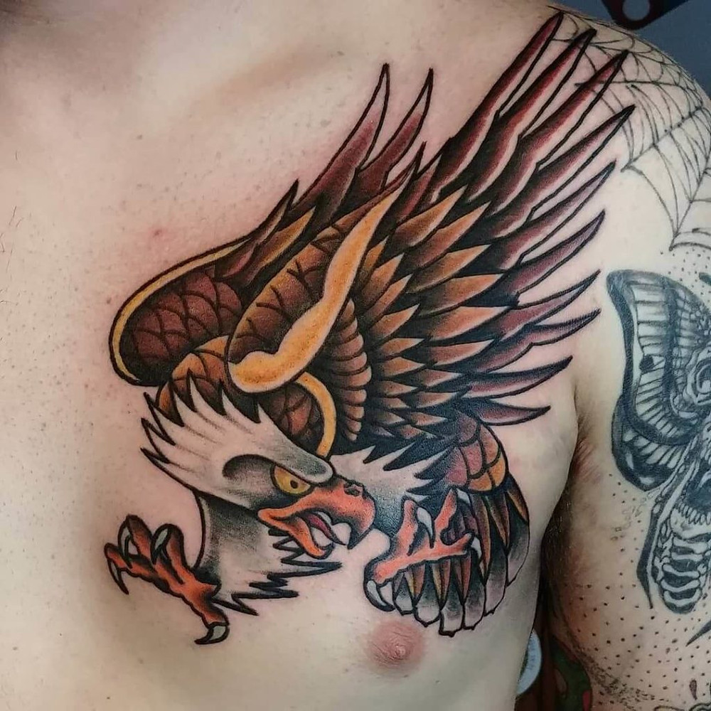 eagle chest tattoo designs