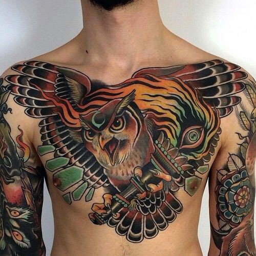 colourful eagle tattoo