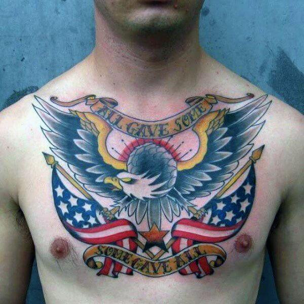 traditional eagle chest tattoo