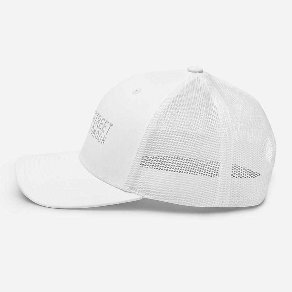 Streetwear Boxing Retro Trucker Cap white left side