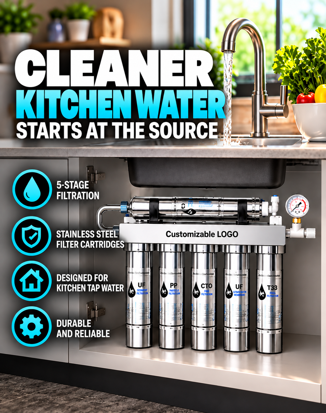 Direct-Drinking Water Purifier for Kitchen Tap