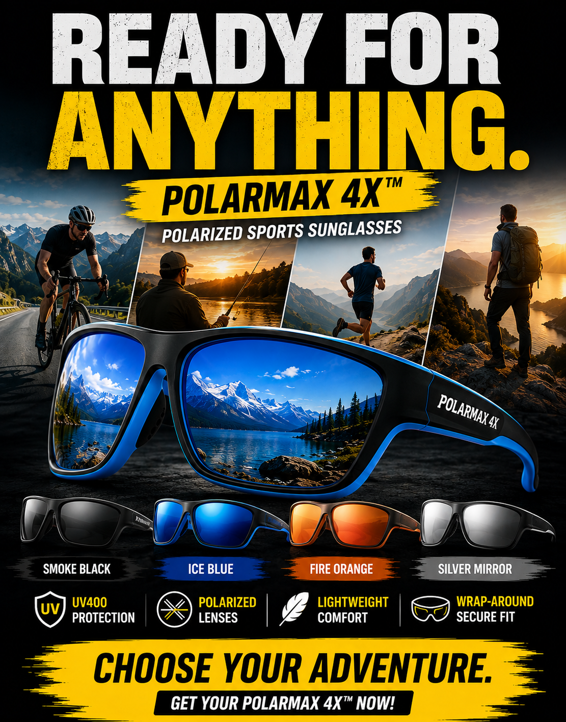 POLARMAX 4 X Polarized Sports Sunglasses