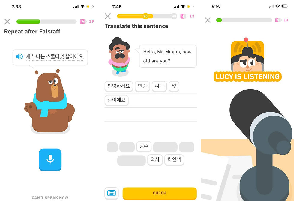 Duolingo’s many functions!