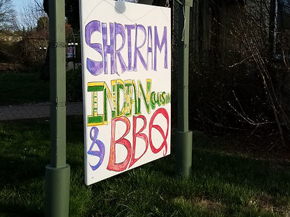Shri Ram Restaurant sign, in Mount Shasta, CA.