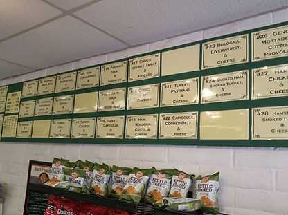 Brown Bag Deli menu board, in Alamogordo, NM