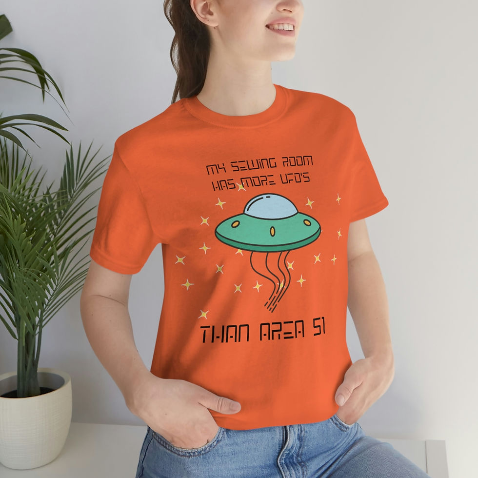 Thumbnail: Unisex Jersey Short Sleeve Tee - My Sewing Room has more UFOs than Area 51