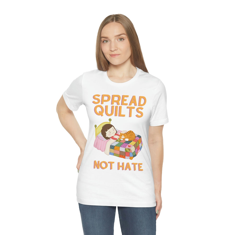 Thumbnail: Unisex Jersey Short Sleeve Tee - Spread Quilts Not Hate