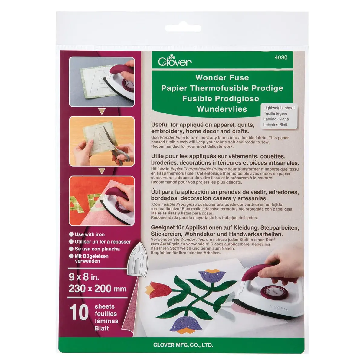 Wonder Fuse Lightweight Fusible Web - 9" x 8" Sheets