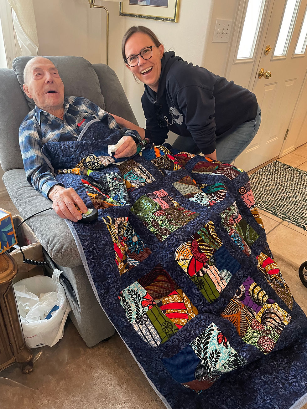 Grandpa Grant and me on his 97th birthday as he was cracking jokes