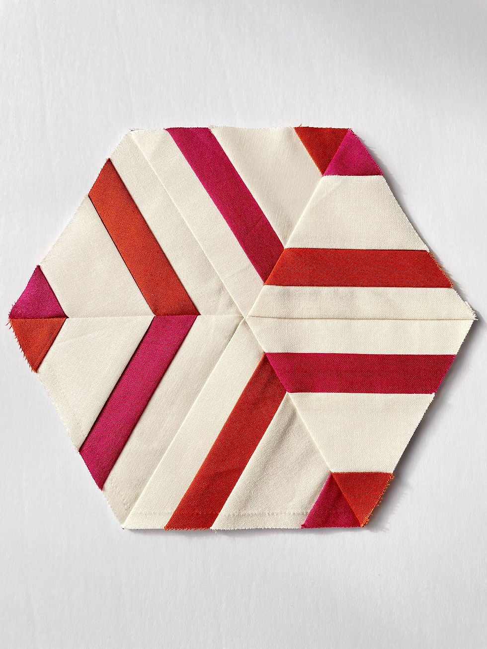 Thumbnail: Striped Hexi's Quilt Blocks Pattern - PDF Download